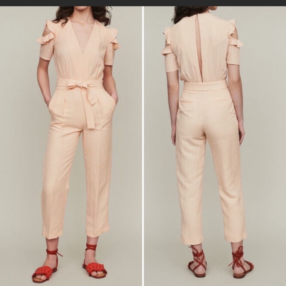 NWT MAJE Piruize Ruffle Dress Jumpsuit